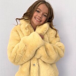 Lola + The Boys LITTLE MISS SUNSHINE FAUX FUR JACKET